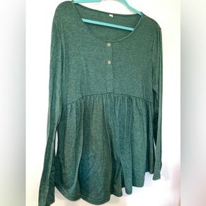 Hunter green tunic top - maternity